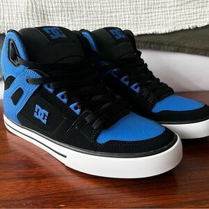 Men’s DC Pure Black and Blue High-Top Sneakers